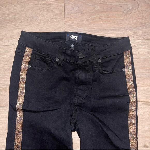 Paige Hoxton Ankle Wild Black  with Leopard Tuxedo Stripe 26 - Picture 3 of 7